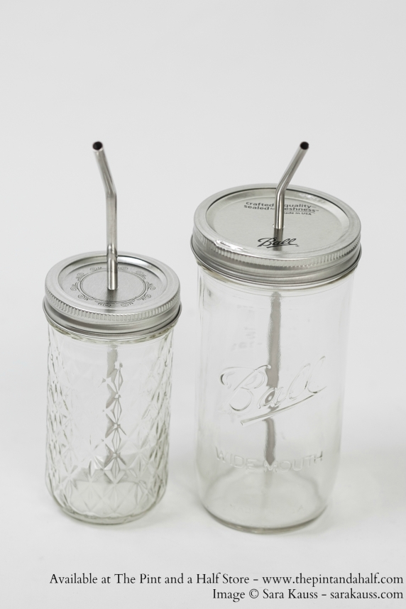 12-ounce Ball Jar Plus Short Stainless Steel Straw