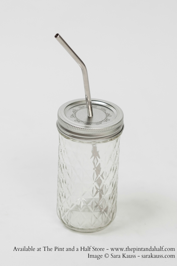 12-ounce Ball Jar Plus Stainless Steel Straw