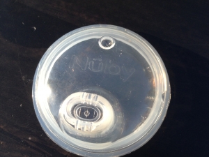 Nuby silicone sippy cup lid with metal ring